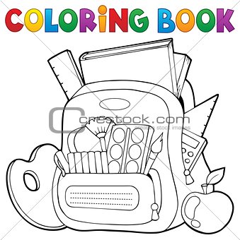 Coloring book schoolbag theme 1