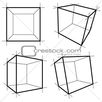 Wireframe Boxes. Vector Illustration EPS10