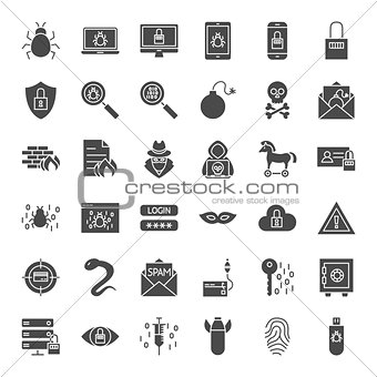 Cyber Security Solid Web Icons