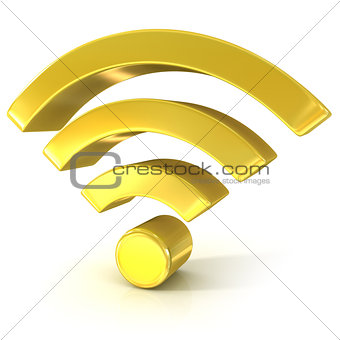 Wireless network 3D golden sign
