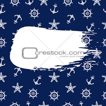 Blue Marine Pattern With Blot