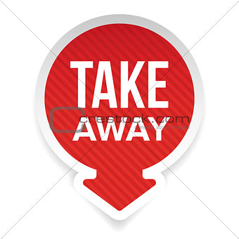 Take Away sign vector label arrow