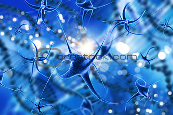 3D medical background with abstract virus cells 