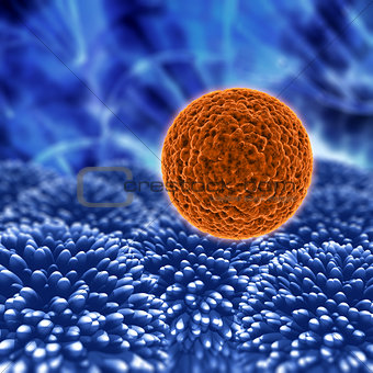3D virus cell medcical background