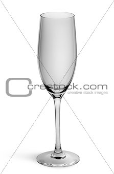 Empty champagne glass top view