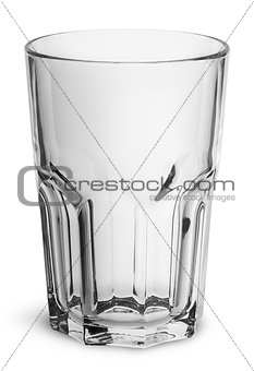 Empty faceted glass top view