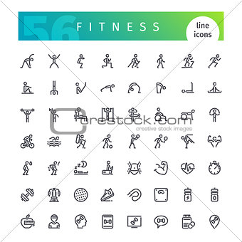 Fitness Line Icons Set