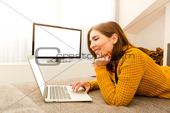 Woman working with her laptop