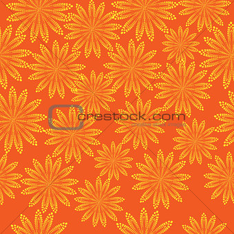 Seamless flower background with yellow bubbles flowers