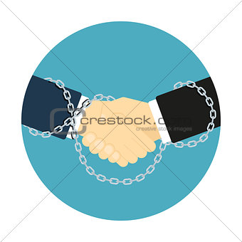 chained handshake icon