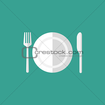 Plate and cutlery icon