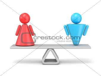 Abstract concept of gender equality. 3D
