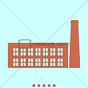 Industrial building factory it is icon .
