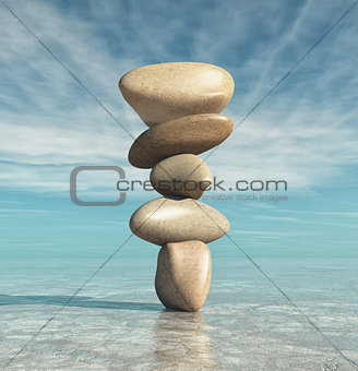 Conceptual of image with meditation stones