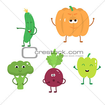 Set of funny characters from vegetables 2.