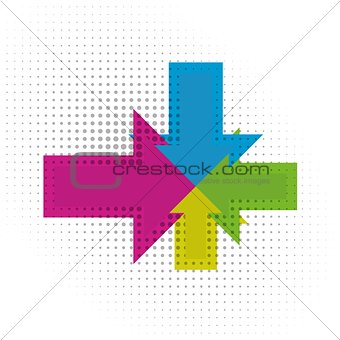 colorful arrows with one center