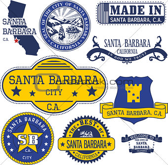 generic stamps and signs of Santa Barbara city, CA