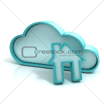 Cloud home 3D computer icon