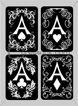 Poker cards Aces set