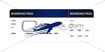 Blue boarding pass