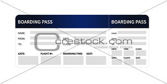 Blue boarding pass