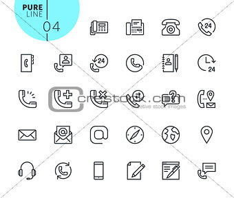Set of contact, support and location icons