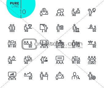 Set of strategy, planning and teamwork icons