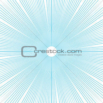 Sunburst background thin blue radial lines vector.