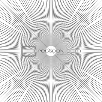 Sunburst background thin radial lines vector.