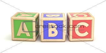 Letter blocks ABC. 3D