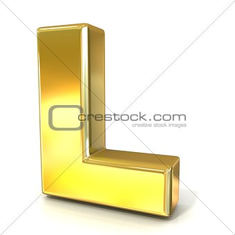Golden font collection letter - L. 3D