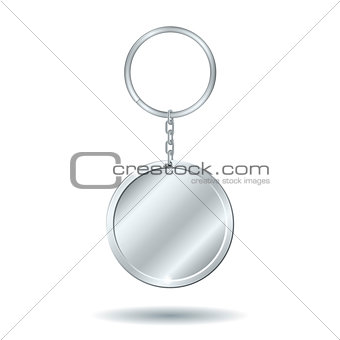 silver keychain circle shape