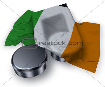 music note symbol and irish  flag - 3d rendering