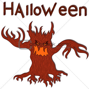 Halloween angry evil twisted tree