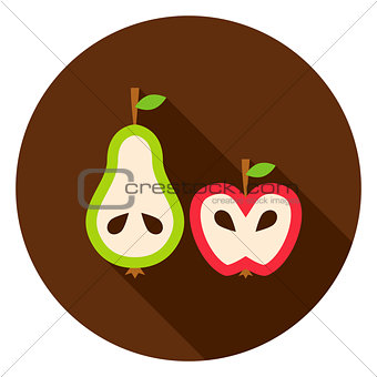 Pear Apple Circle Icon