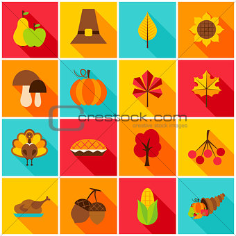 Thanksgiving Day Colorful Icons