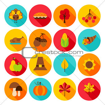 Thanksgiving Day Flat Icons