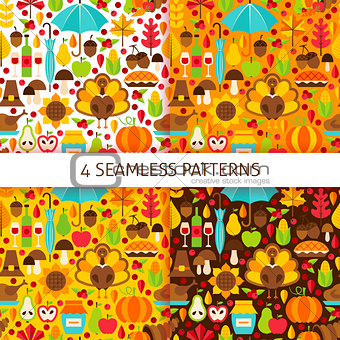 Thanksgiving Day Seamless Patterns