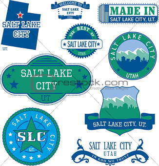 generic stamps and signs of Salt Lake City, UT