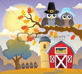 Thanksgiving owls thematic image 3