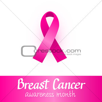 Pink ribbon. Breast cancer awareness month. October design