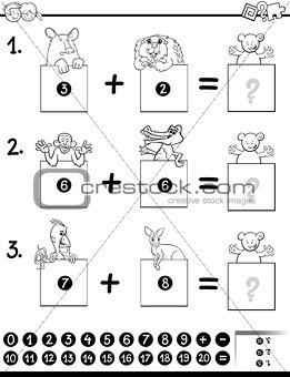 addition educational game coloring book