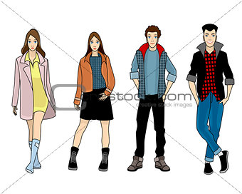 Four fashionable teenagers