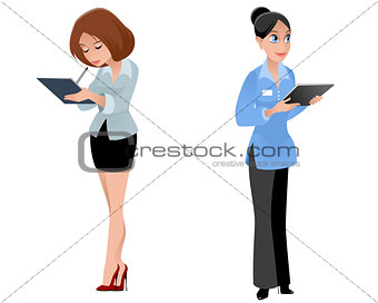 Two girls secretaries