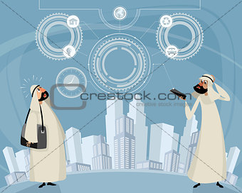 Arab men and telephone technology