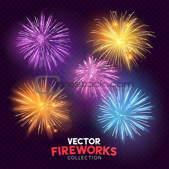 Bright Vector Fireworks