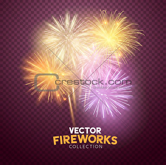 Vector Isolated Fireworks