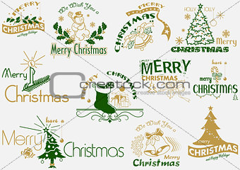Merry Christmas Typography Set