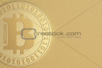 Bitcoin coin closeup