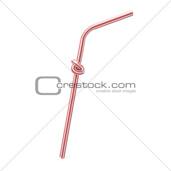 Drinking straw knotted. 3D